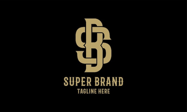 Logo iniciales SB diseño de oro de lujo