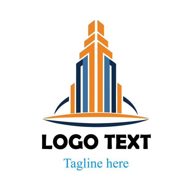 Logo de inmobiliaria con edificio abstracto