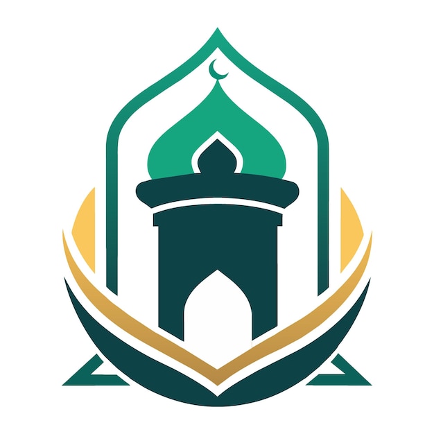 Logo islámico minimalista en formato vectorial con fondo blanco