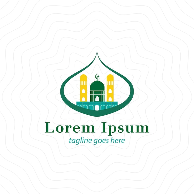 Logo islámico Mubarak logo de la Meca y el logo de la mezquita