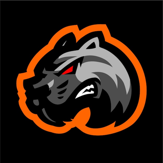 Logo de juego de mascota de tigre negro