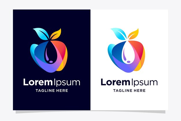 logo de jugo con concepto de color transparente