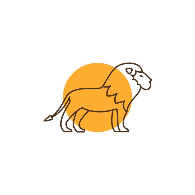 logo de león caminando en el fondo del círculo