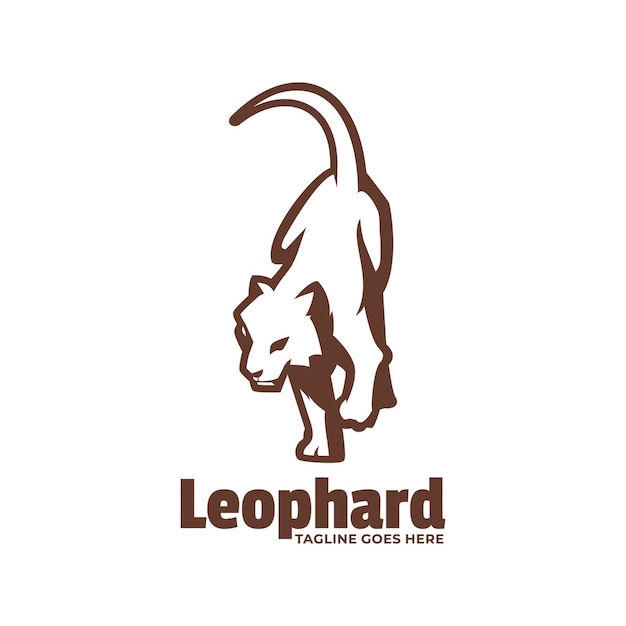 Vector un logo para un leopardo llamado tawny