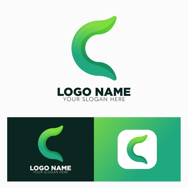 Logo de letra c degradado