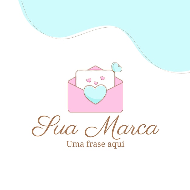 Logo letra corazón invitación de boda vector