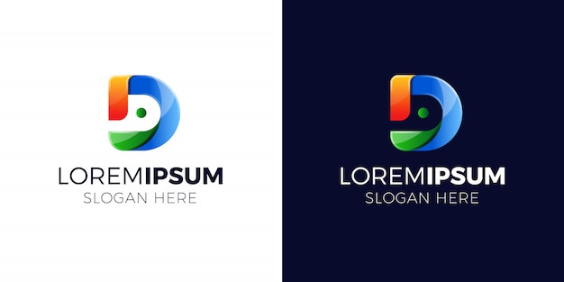 Logo letra D con estilo degradado