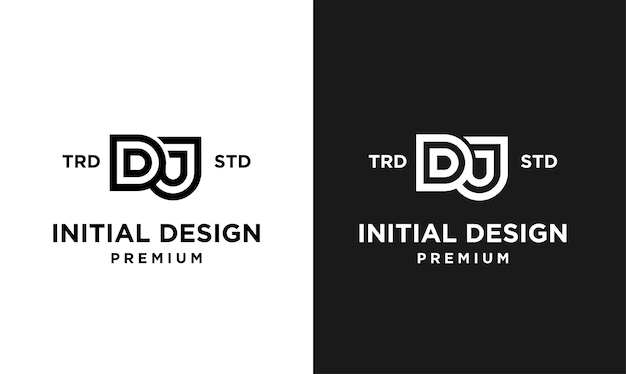 Logo de letra de diseño inicial de DJ