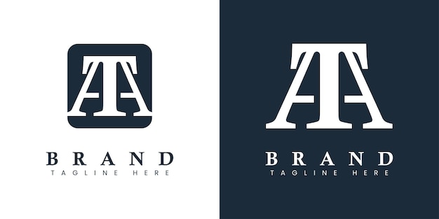Logo Letter AT moderno y simple adecuado para cualquier negocio con iniciales AT o TA