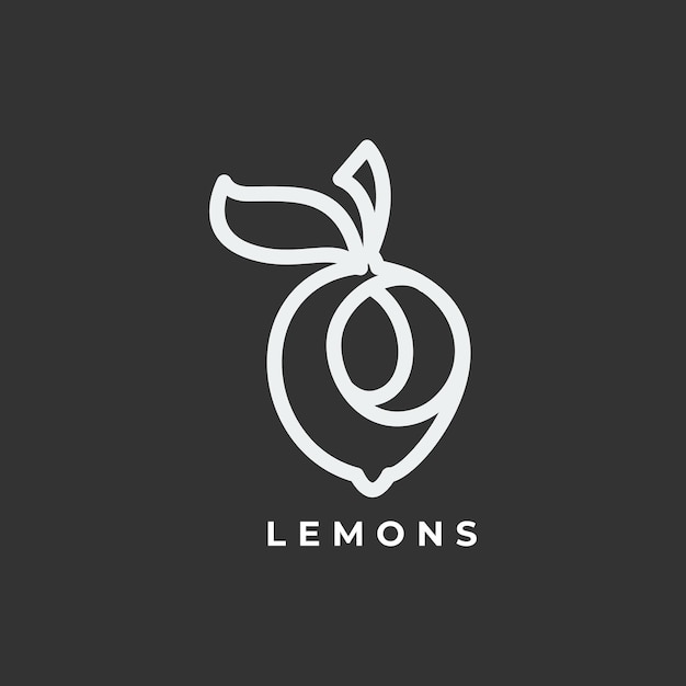 Logo de lineart de limones