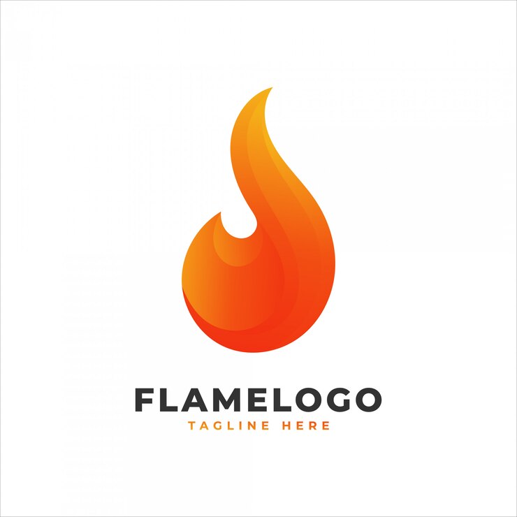 Vector logo de llama con degradado naranja