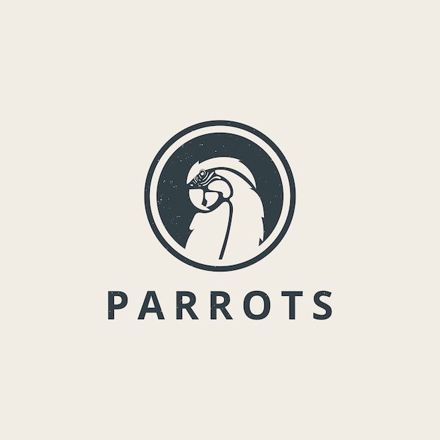 Logo de loros simple con estilo vintage