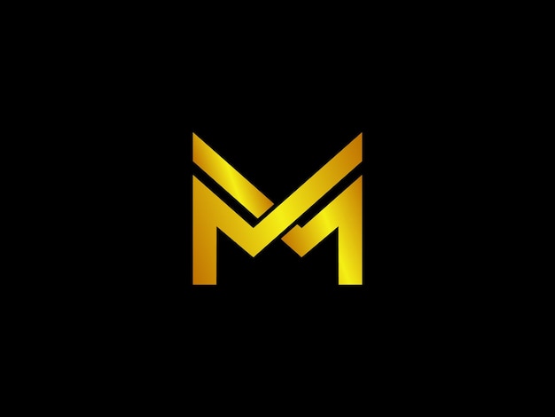 Logo m dorado con fondo negro