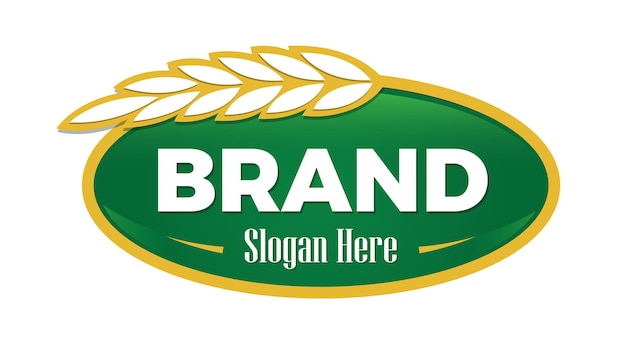 Logo de la marca de alimentos Combinación de colores verde y amarillo oscuro Logo de la panadería