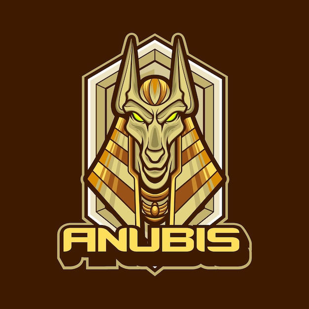 Logo de la mascota de anubis vectorial para esports y equipos deportivos