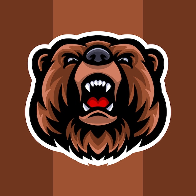 Logo de mascota cabeza de oso
