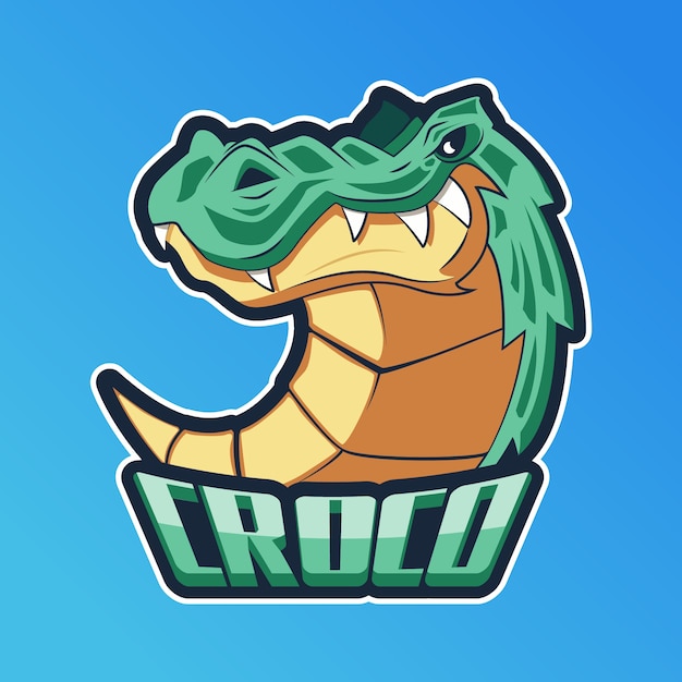 Logo de mascota con cocodrilo