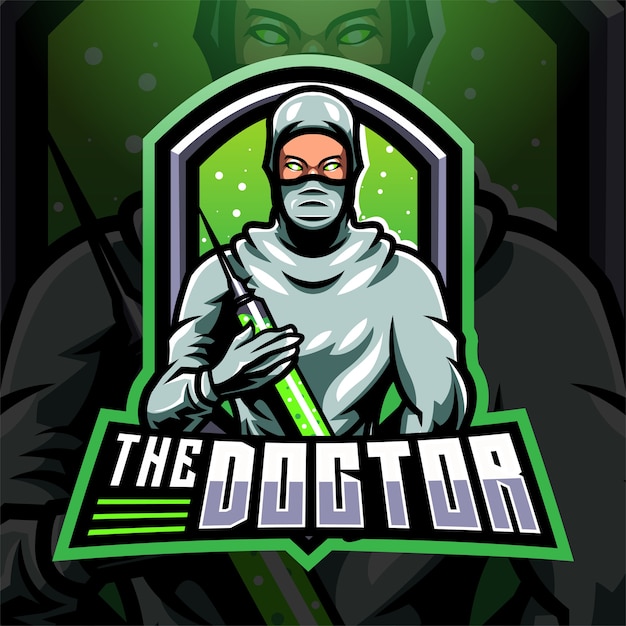 Vector el logo de la mascota doctor esport