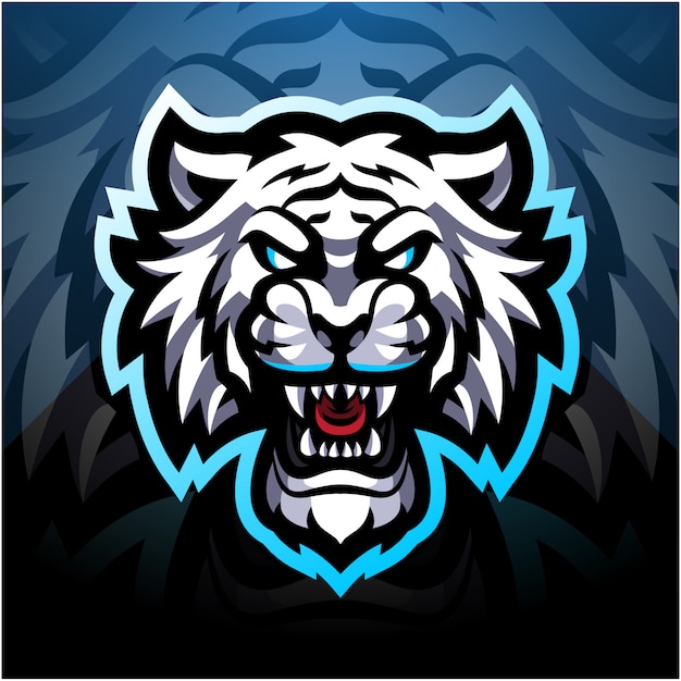 Logo de mascota de esport tigre blanco