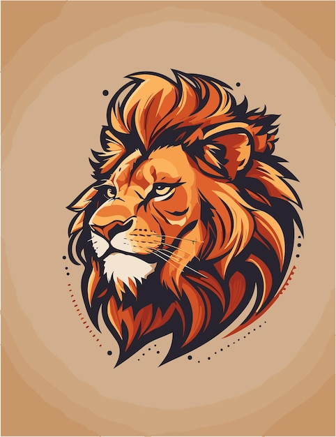 un logo de mascota de león