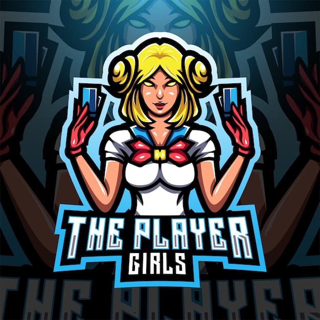 El logo de la mascota de player girls esport