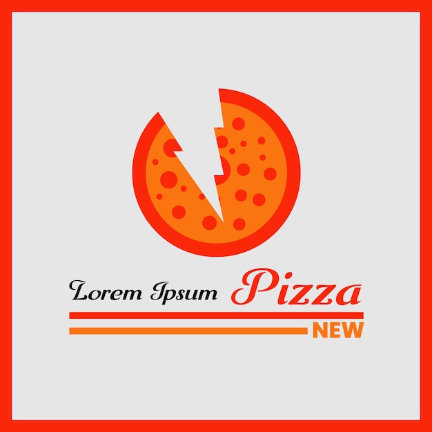 Logo de mascota, símbolo de pizza, diseño simple, único y moderno