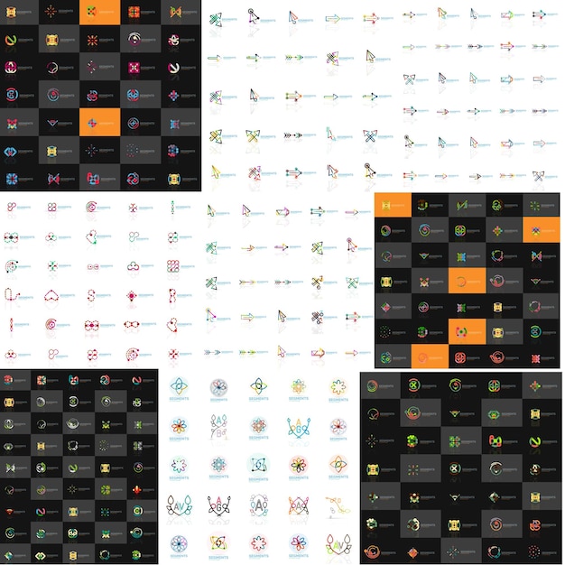 Logo mega set conjunto de iconos de negocios geométricos abstractos