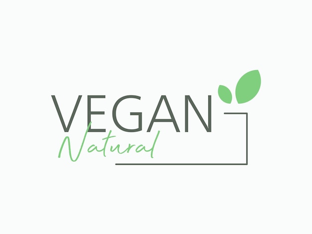 Logo mínimo vegano con texto