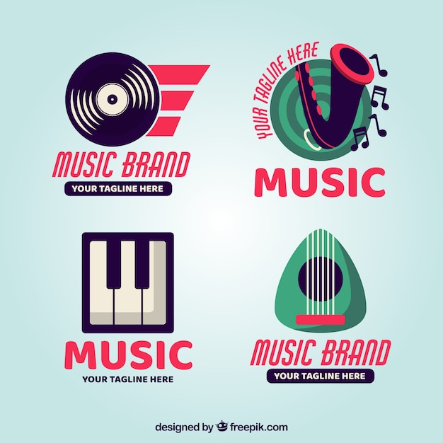 Vector logo moderno de música