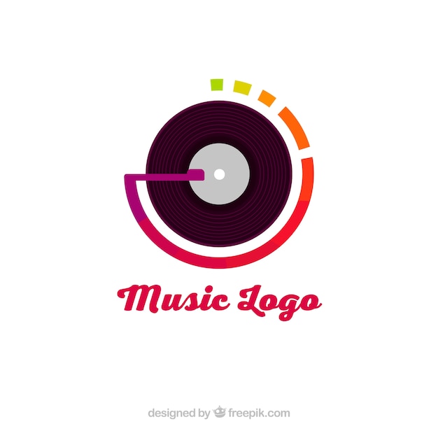 Vector logo moderno de música