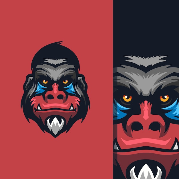 logo de mono fresco con vector para tu equipo