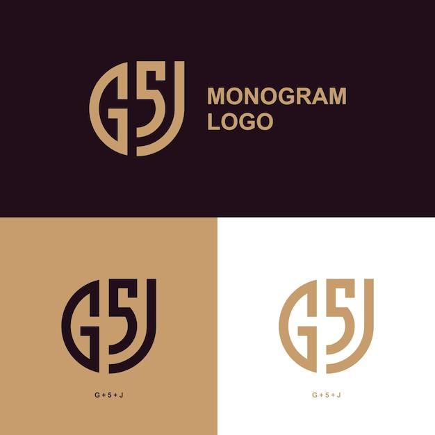 Vector un logo de monograma gsj hecho por gsj