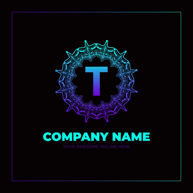 Logo de monograma con letra colorida