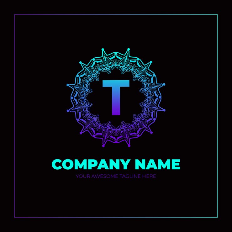 Vector logo de monograma con letra colorida