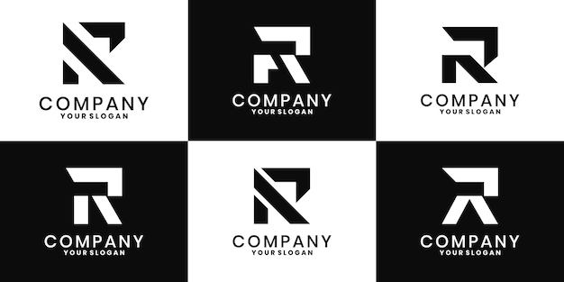 Logo Monograma R Moderno con diseño geométrico para la marca profesional