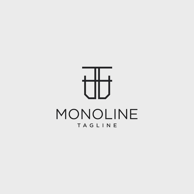 Logo monoline eslogan diseño arte plantilla