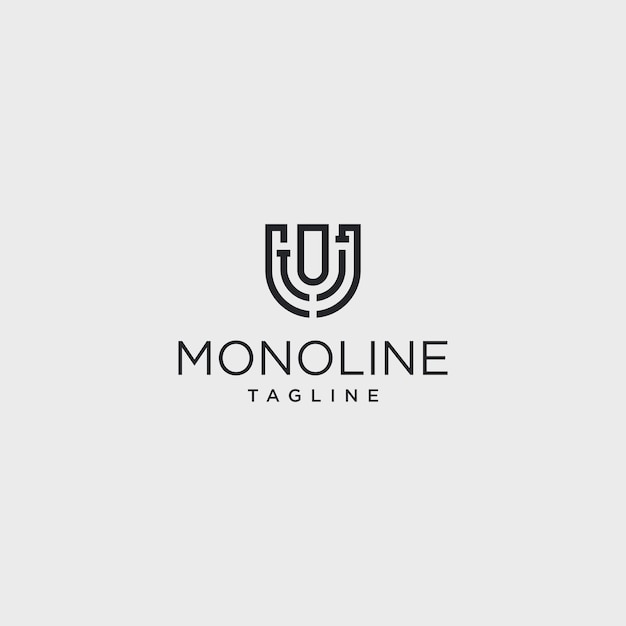 logo monoline eslogan diseño arte plantilla