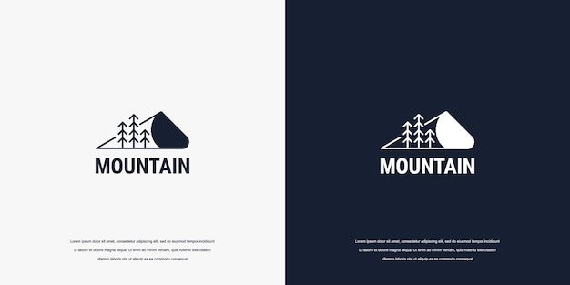 Logo montaje pico montaña logo vector
