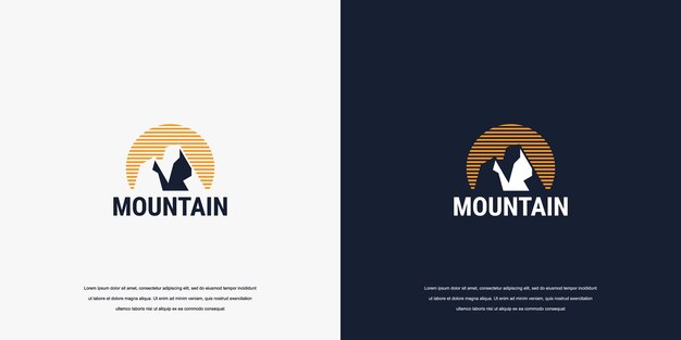 Logo montaje pico montaña logo vector