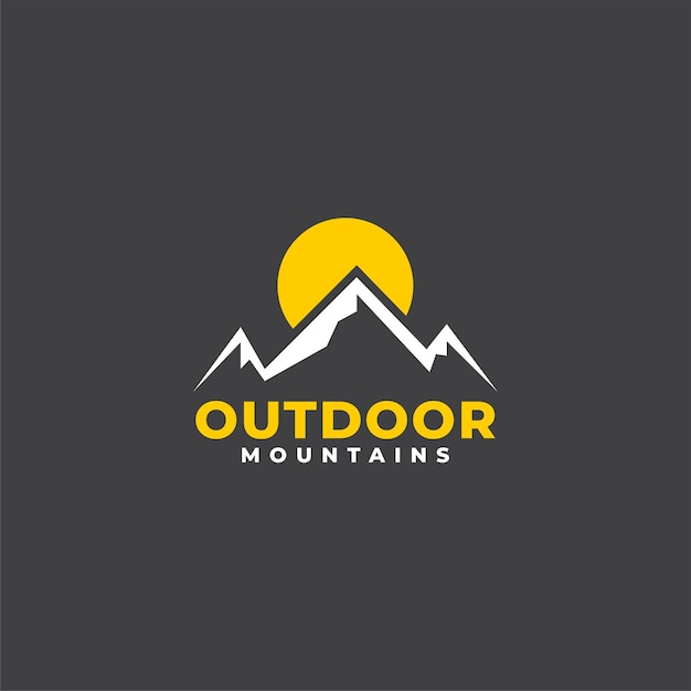 Un logo para montañas al aire libre.