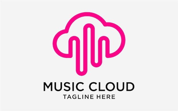 Logo musica con nube moderna simple