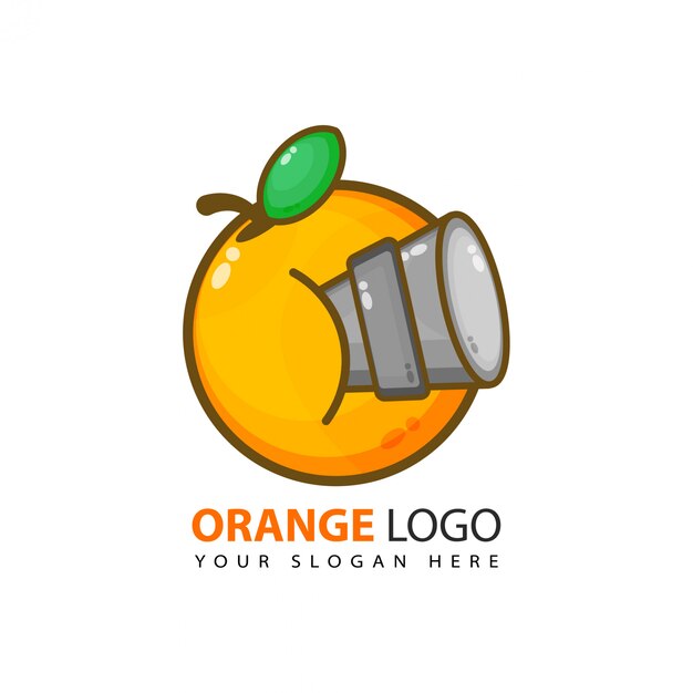 Logo naranja con diseño de binoculares