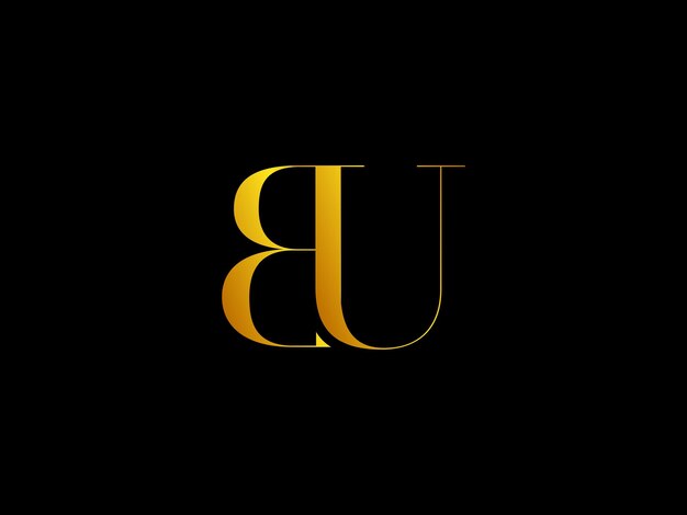 Un logo negro y dorado con la letra b en el medio