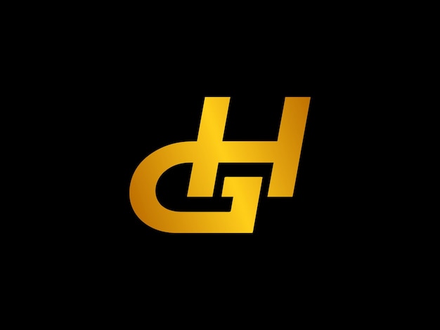 Logo negro y dorado con la letra hg