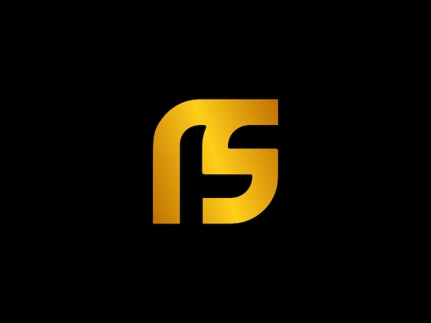 Un logo negro y dorado con las letras fs