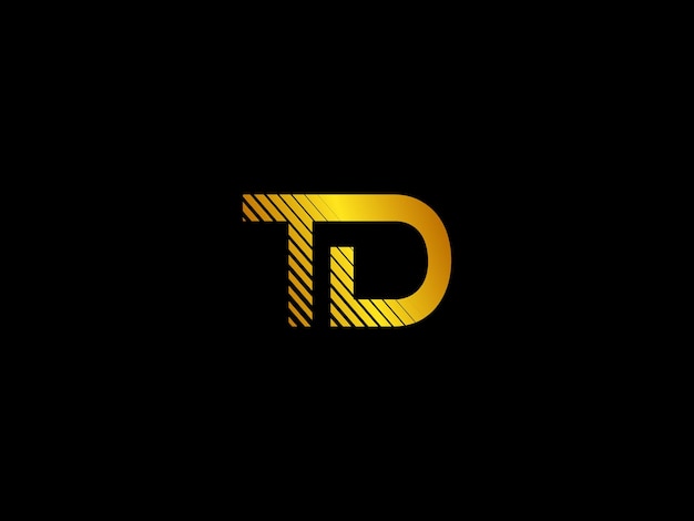 Vector un logo negro y dorado para td