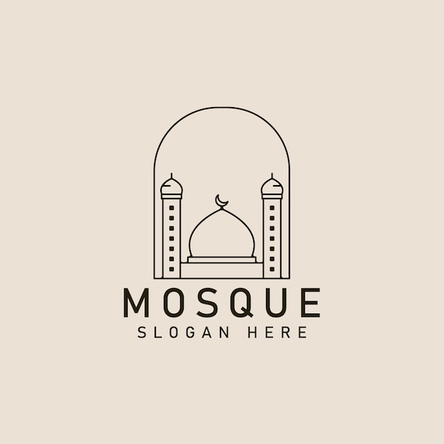 Un logo en negro y fuego con una mezquita y minaretes.