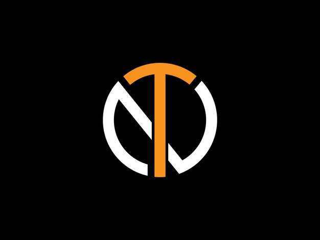Un logo negro y naranja con la letra t