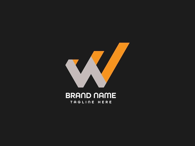 Un logo negro y naranja con la letra w sobre un fondo negro
