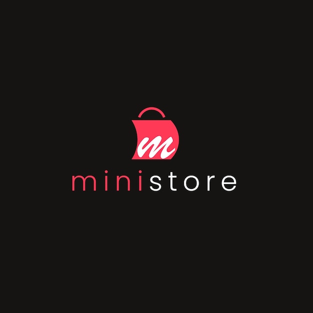 Un logo negro y rojo para una mini tienda